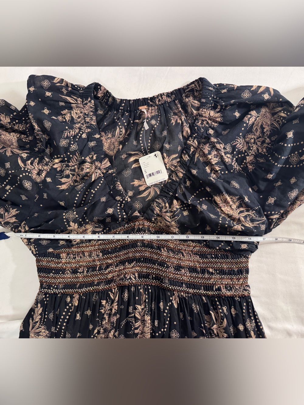 Free People Boho Golden Hour Maxi Dress Black Combo Small NWT - Picture 15 of 15